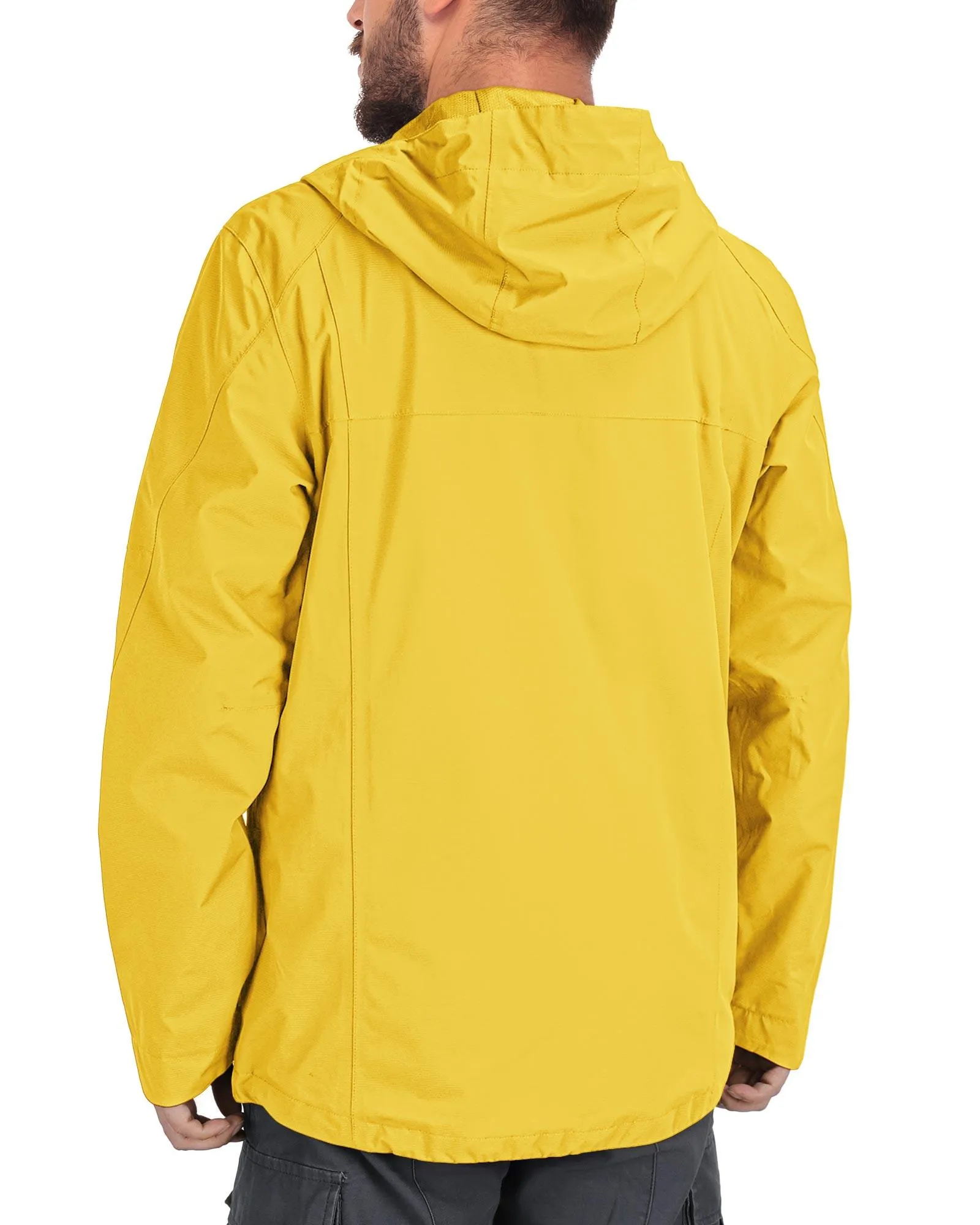 1.39 lbs 10000mm W/P Index 10000 Level Breathable Men's Packable Rain Jacket with 4 Multi Pockets