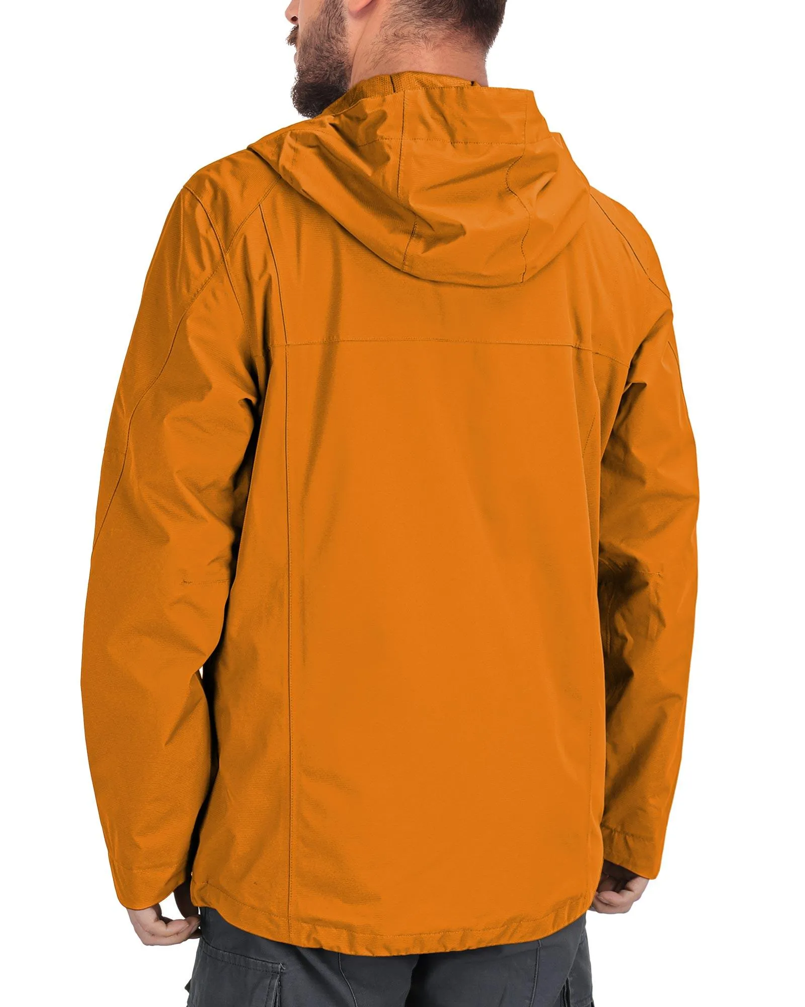 1.39 lbs 10000mm W/P Index 10000 Level Breathable Men's Packable Rain Jacket with 4 Multi Pockets