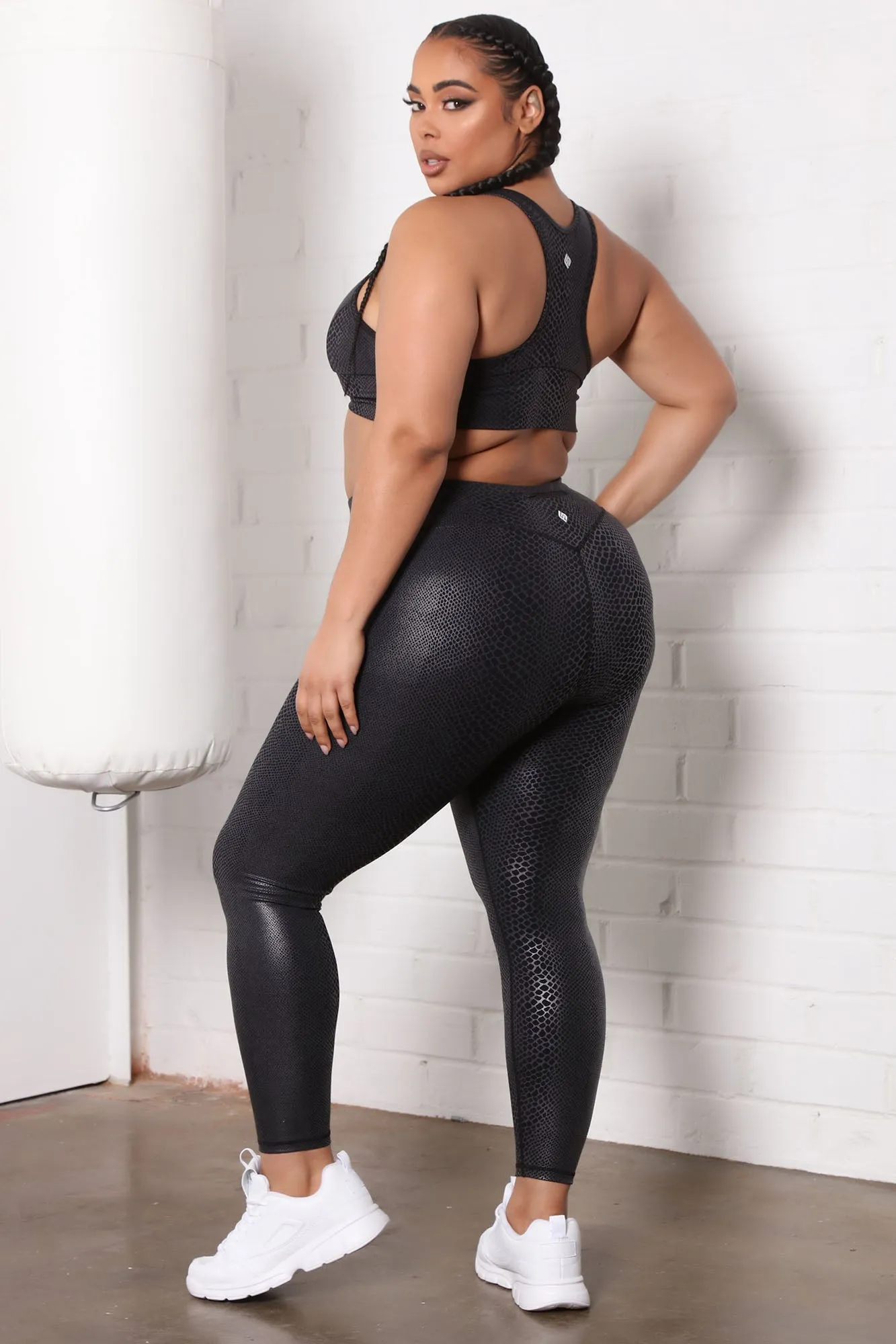 Anaconda Boo Foil Print Active Leggings - Black