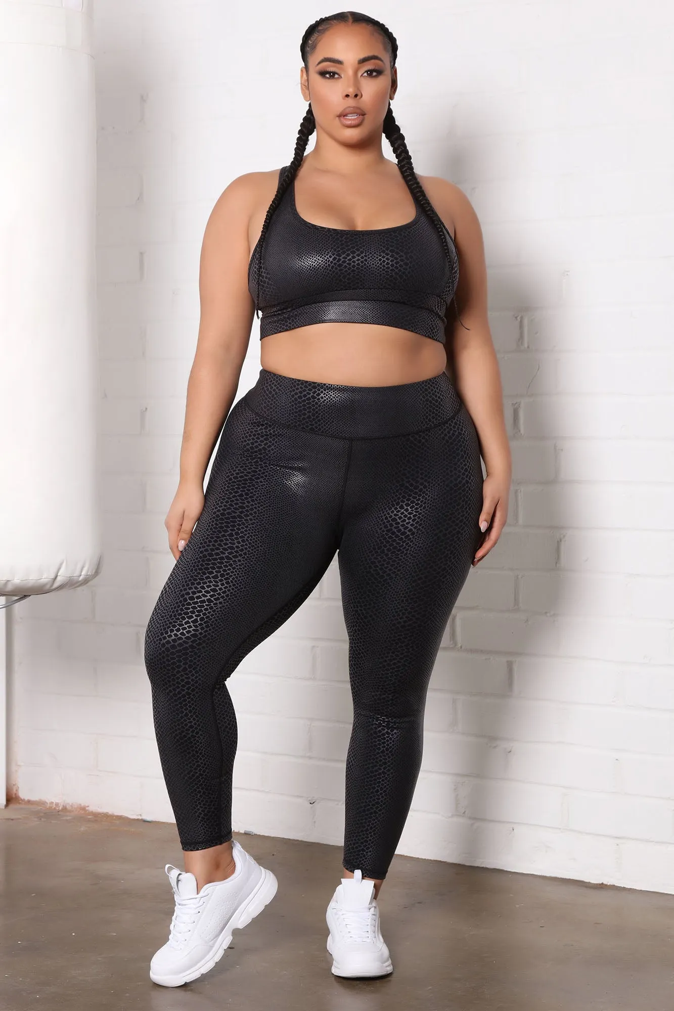 Anaconda Boo Foil Print Active Leggings - Black