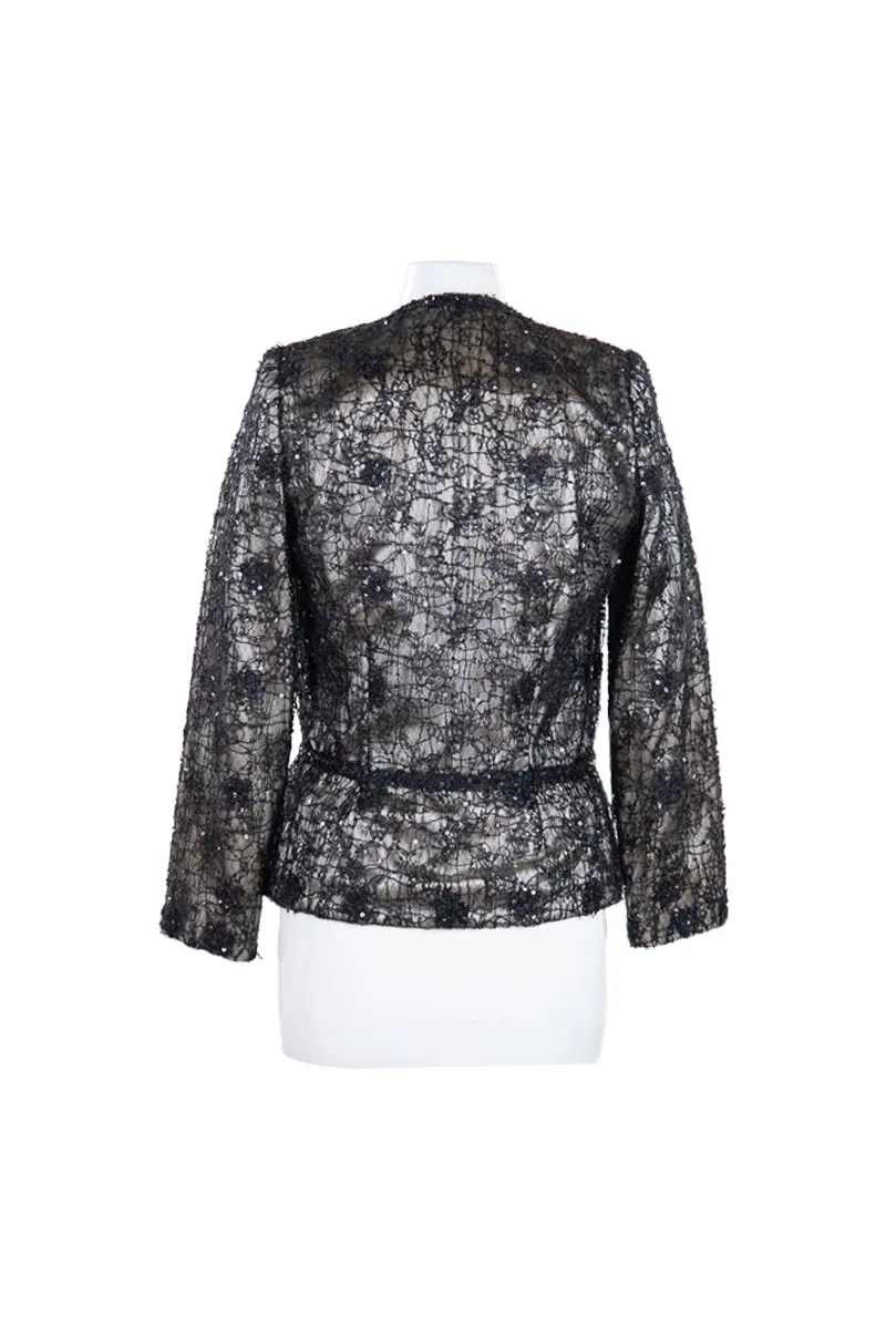 Black Sequin Lace Blazer