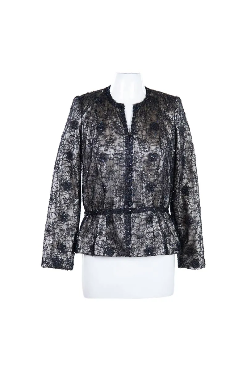 Black Sequin Lace Blazer