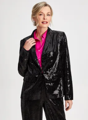 Button Front Sequin Jacket