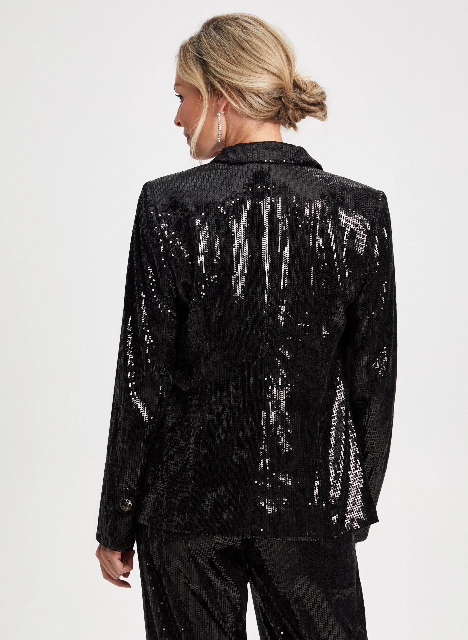 Button Front Sequin Jacket