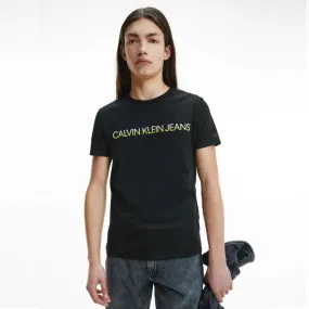 CK Men Dual Tone Logo Tee Black