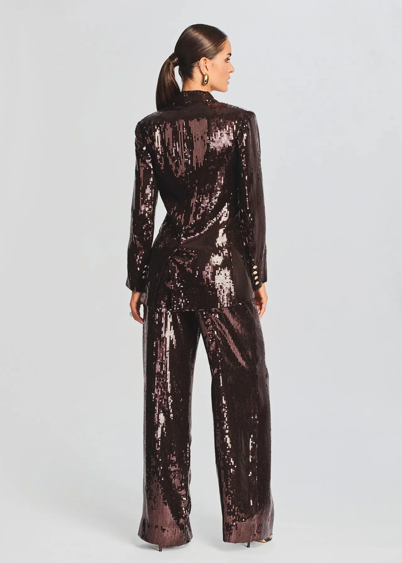 Dawn Sequin Blazer - Dark Chocolate