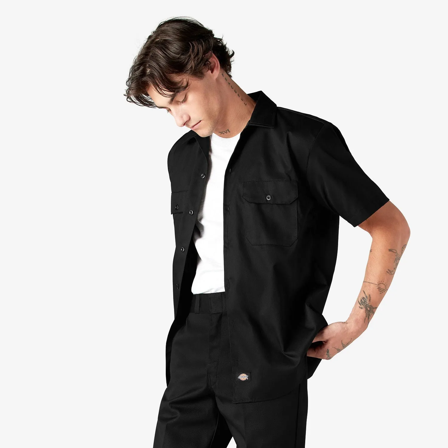 Dickies Men's Short Sleeve Work Shirt_Black