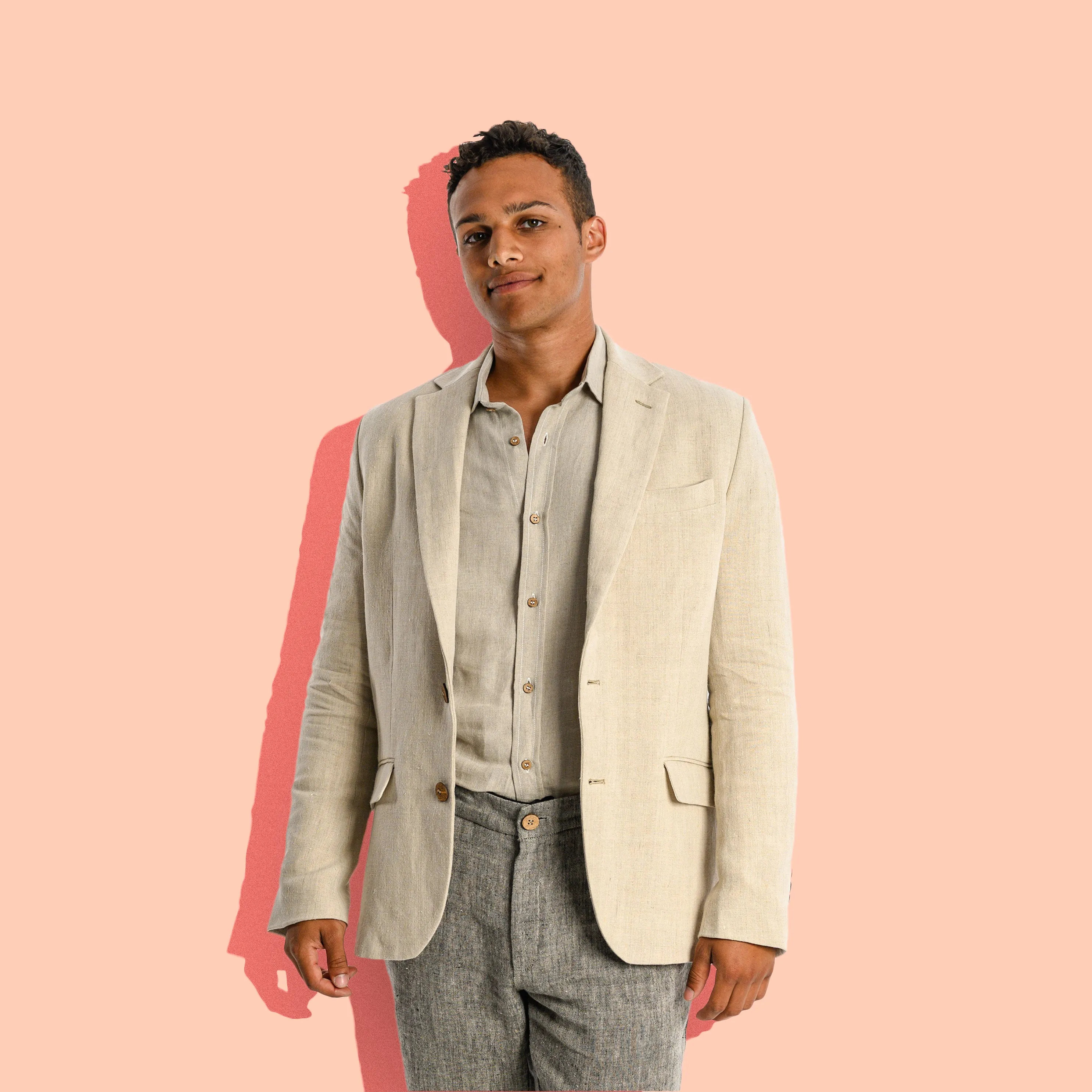 EMBARCADERO 100% Organic Hemp Blazer Jacket (Organic Cotton Lining, Coconut Buttons) (Biodegradable)