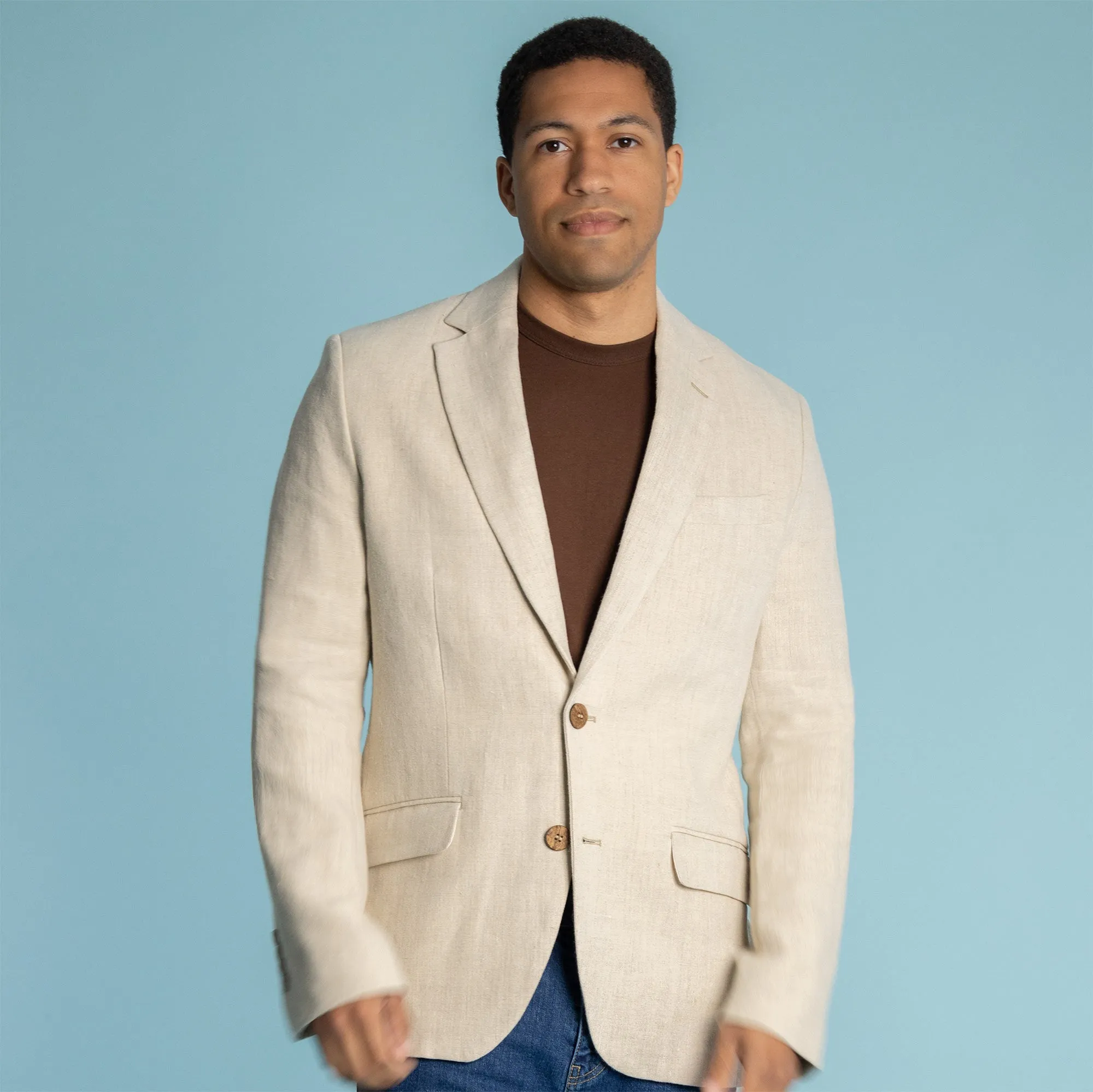 EMBARCADERO 100% Organic Hemp Blazer Jacket (Organic Cotton Lining, Coconut Buttons) (Biodegradable)