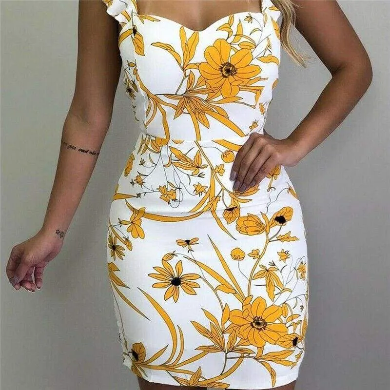 FashionSierra - Fashion Women Summer Boho Short Mini Dress Sexy Ladies Casual Bodycon Sleeveless Beach Dresses Sundress