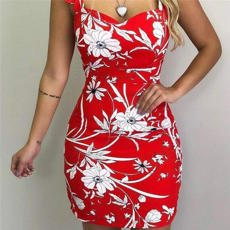 FashionSierra - Fashion Women Summer Boho Short Mini Dress Sexy Ladies Casual Bodycon Sleeveless Beach Dresses Sundress