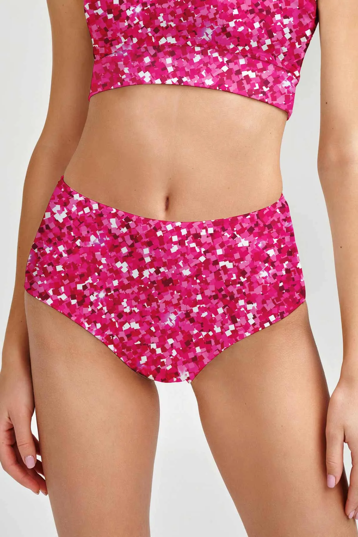 Glam Doll Cara Full Coverage High-Waist Hipster Bikini Bottom - Women