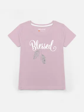 Glitter & Shiny Printed Round Neck Short Sleeve T-shirts / Tops for Girls.