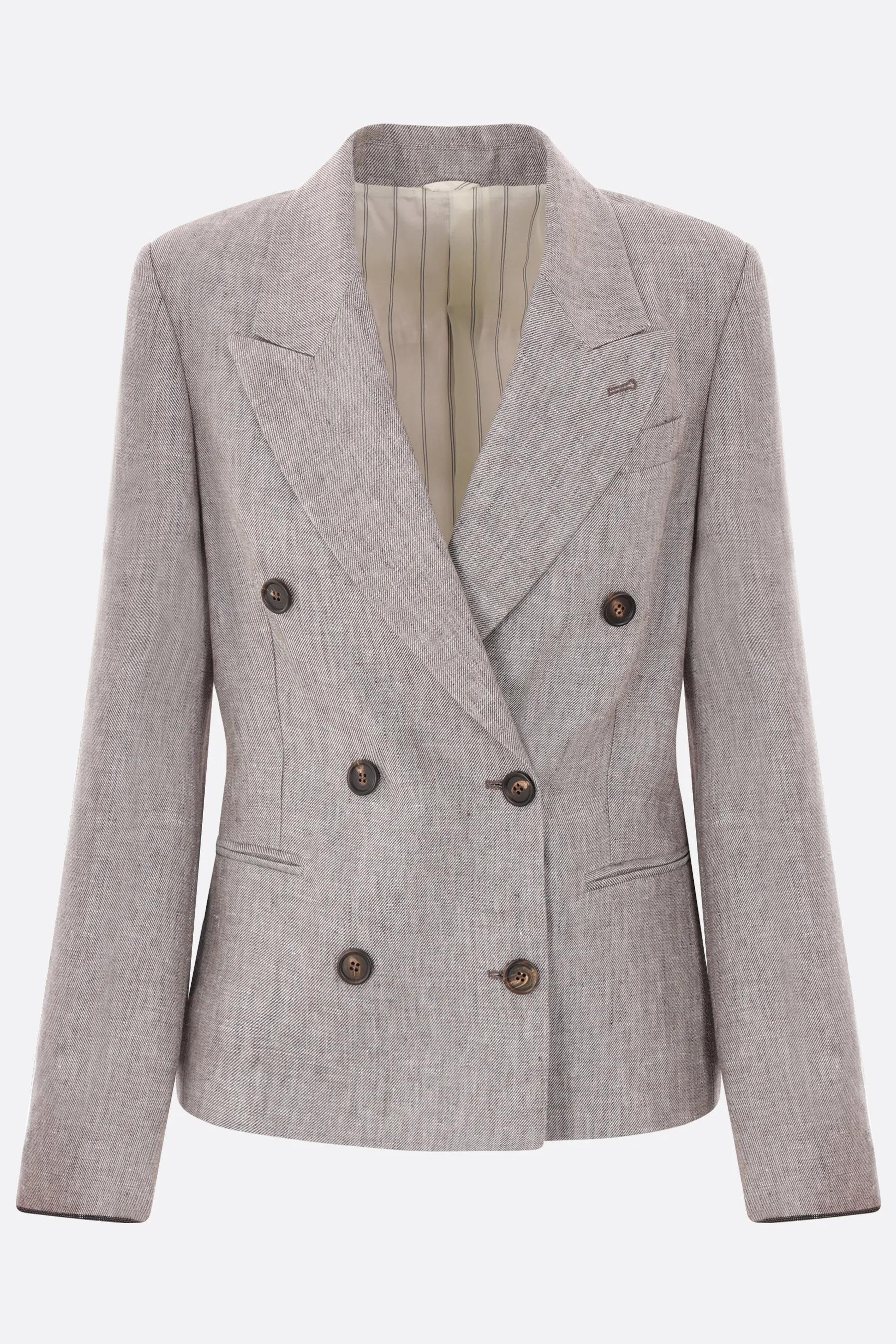 Hemp and Linen Jacket with Monili Cuffs