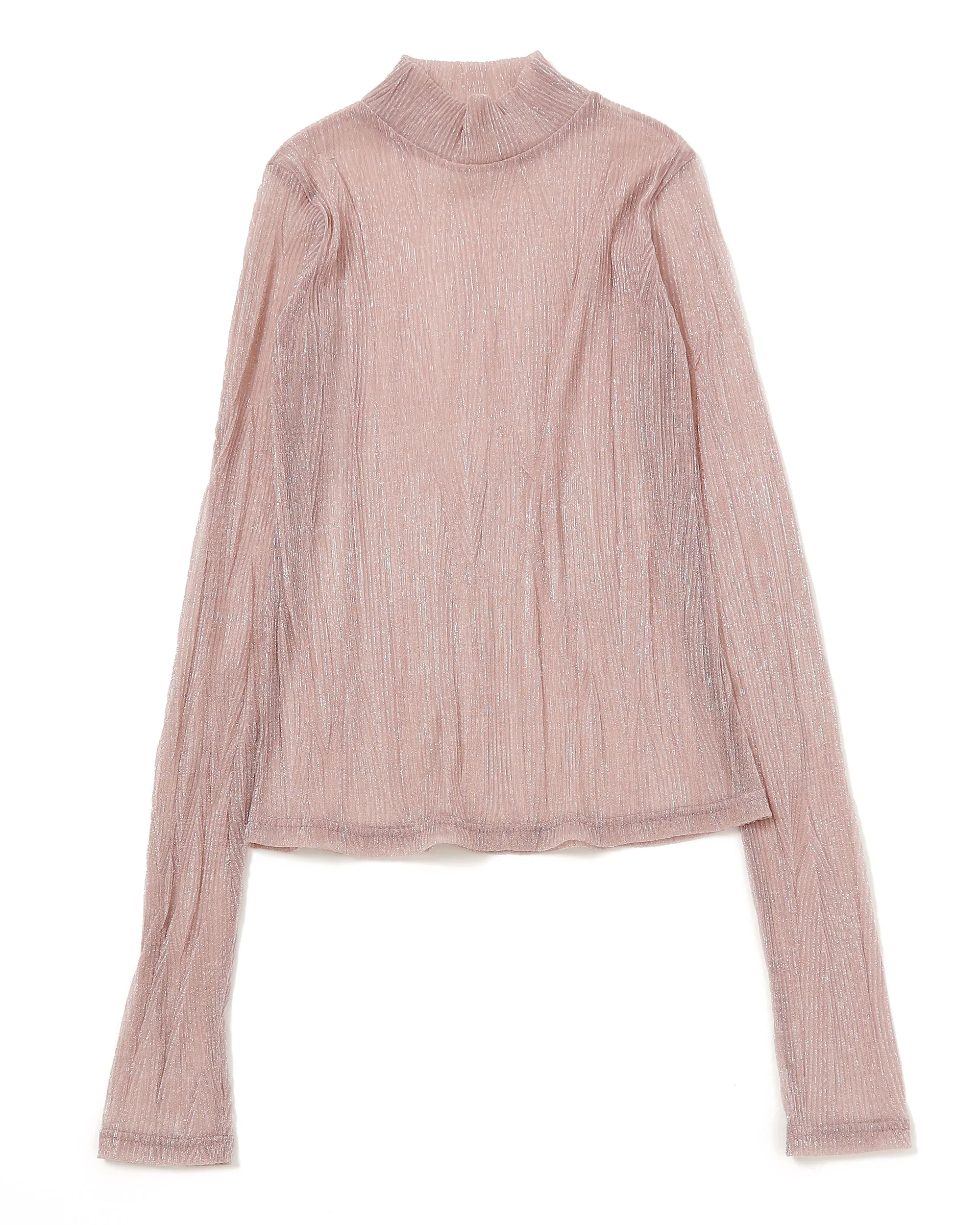 HIGH NECK GLITTER TOPS (PINK)