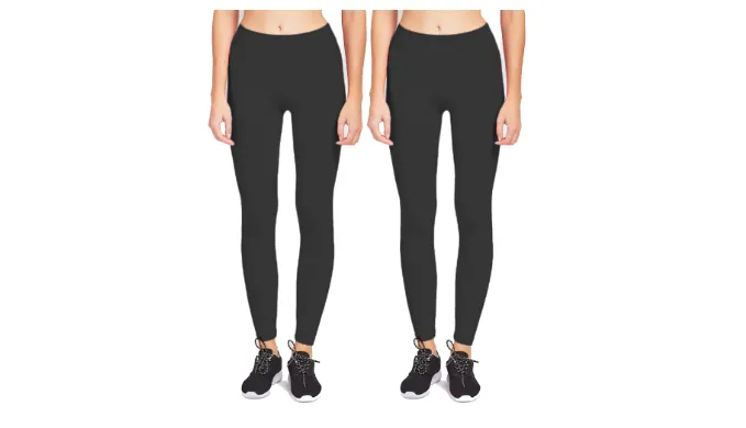 Mechaly Women's Full Length Fit Performance Nylon Leggings One Size - 2 Pack - Ships Next Day!