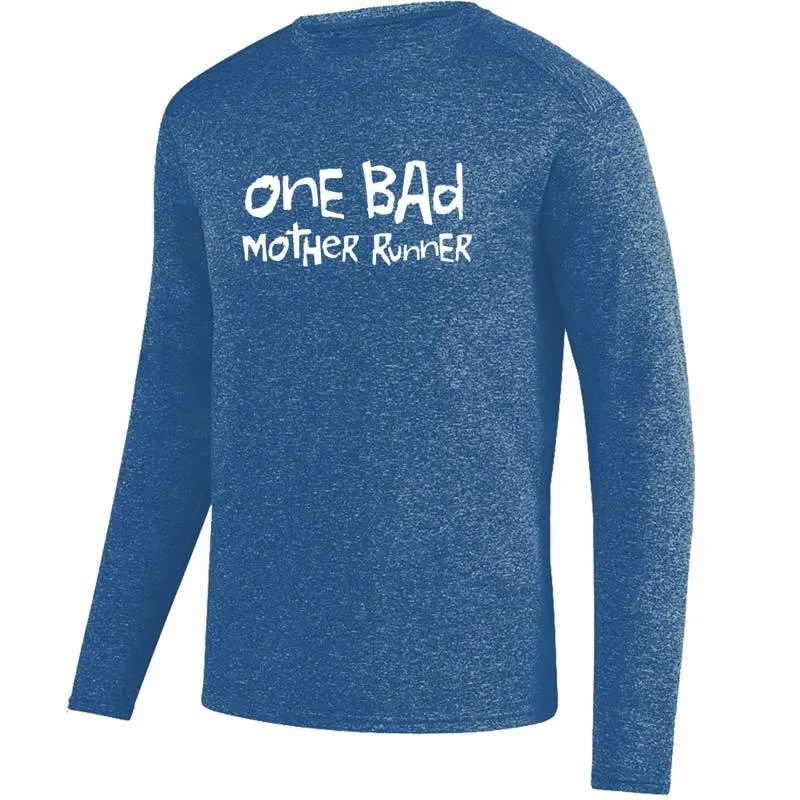 Men's Heathersoft Tech Long Sleeve Crew - "One Bad Mother Runner"