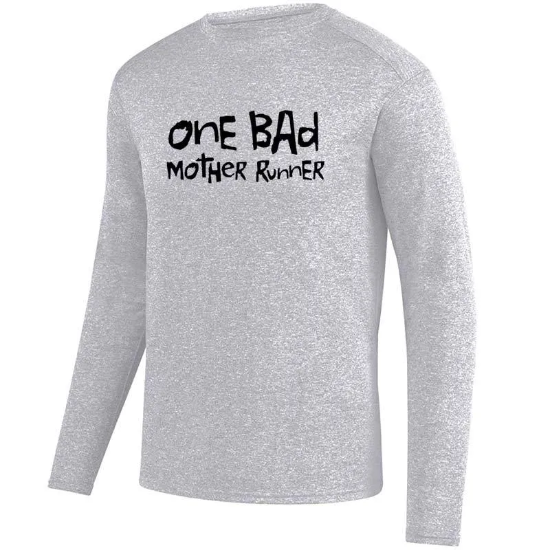 Men's Heathersoft Tech Long Sleeve Crew - "One Bad Mother Runner"