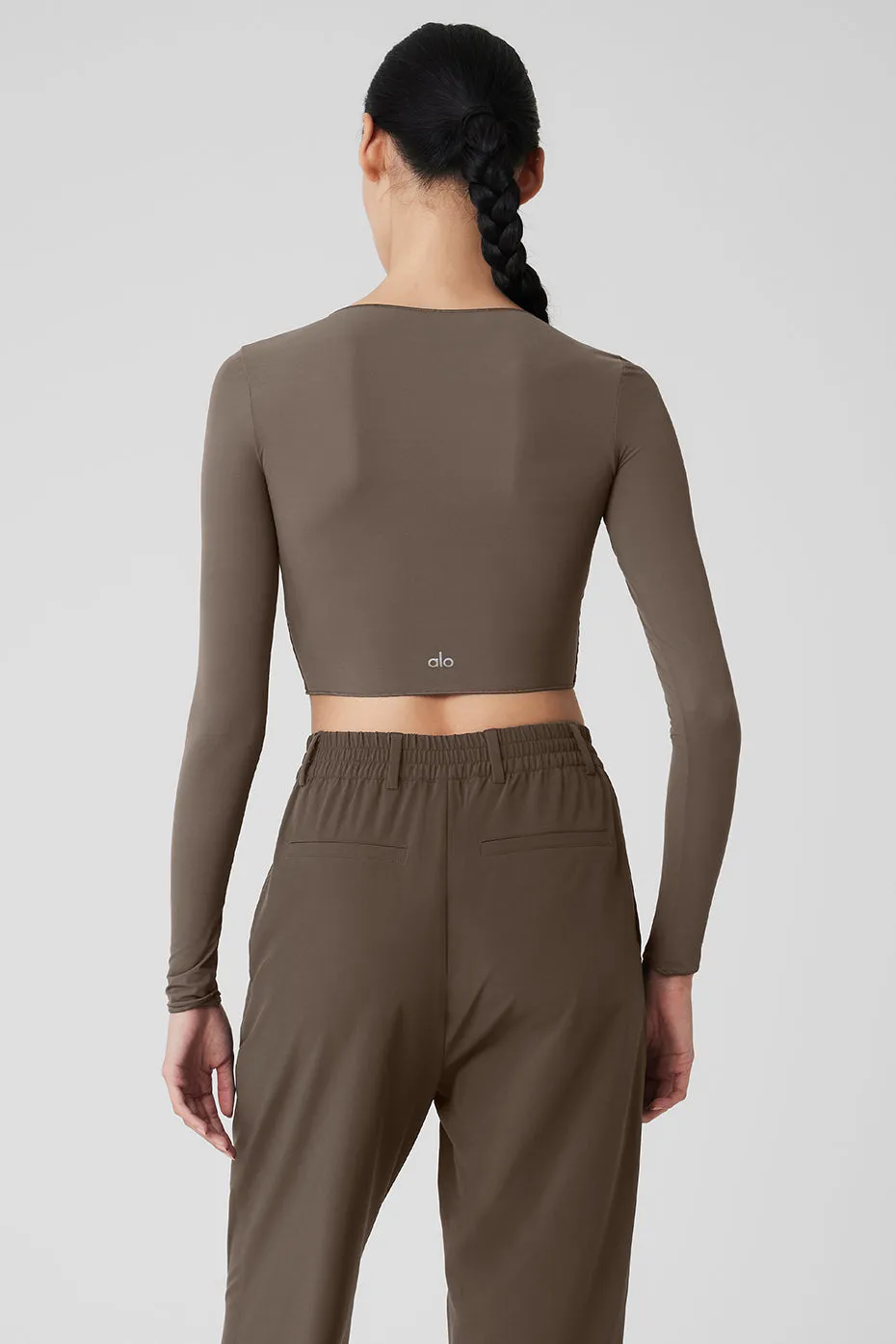 Mesh Sheer Illusion Long Sleeve - Olive Tree