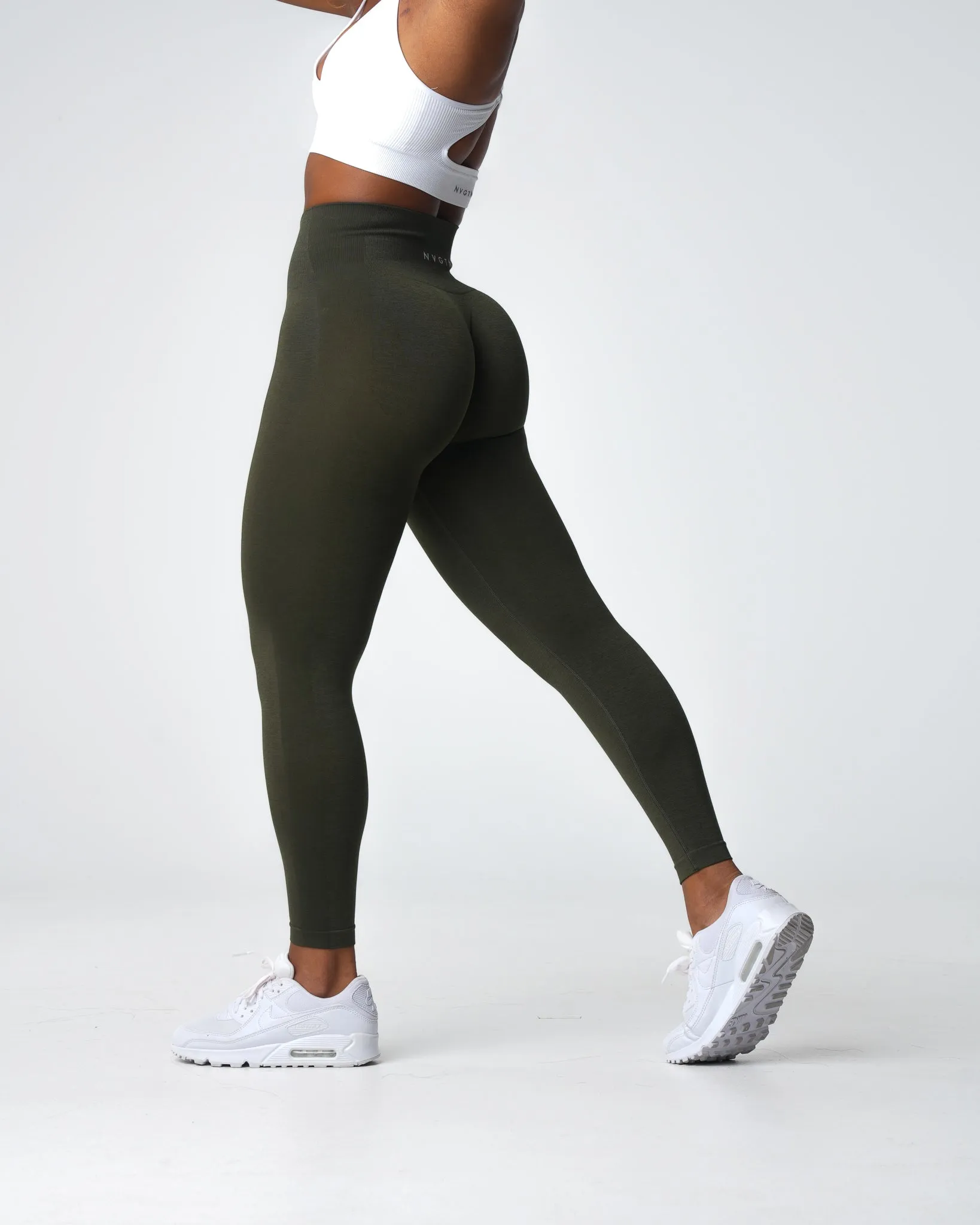 Olive Performance Seamless Leggings