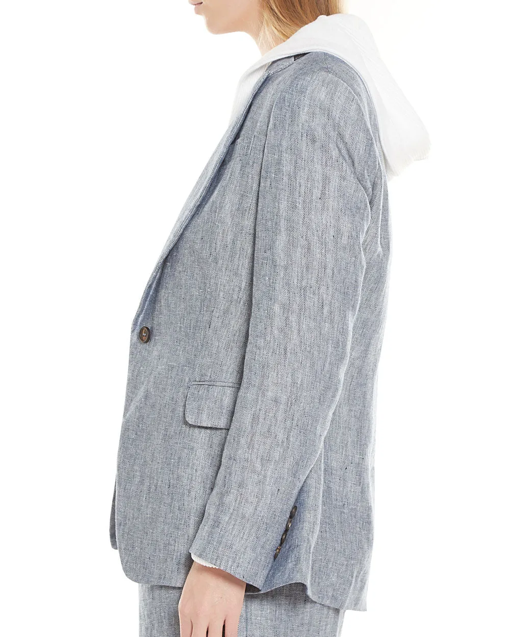 Oxford Herringbone Linen Jacket