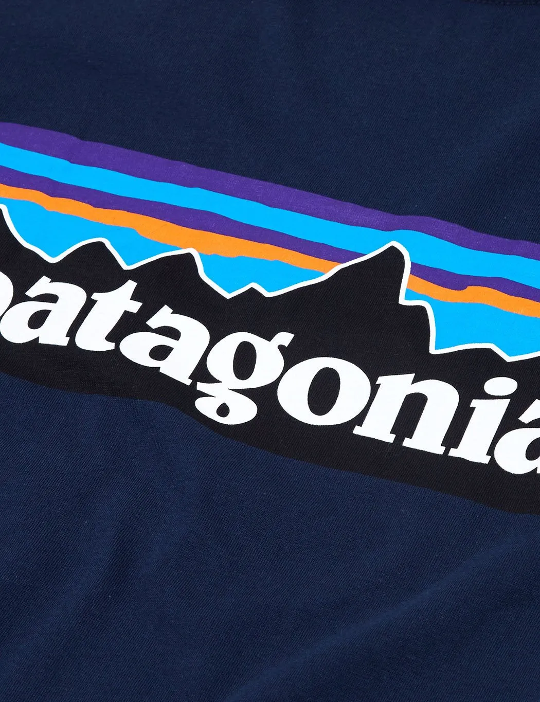 Patagonia P-6 Logo Pocket T-Shirt - Navy Blue