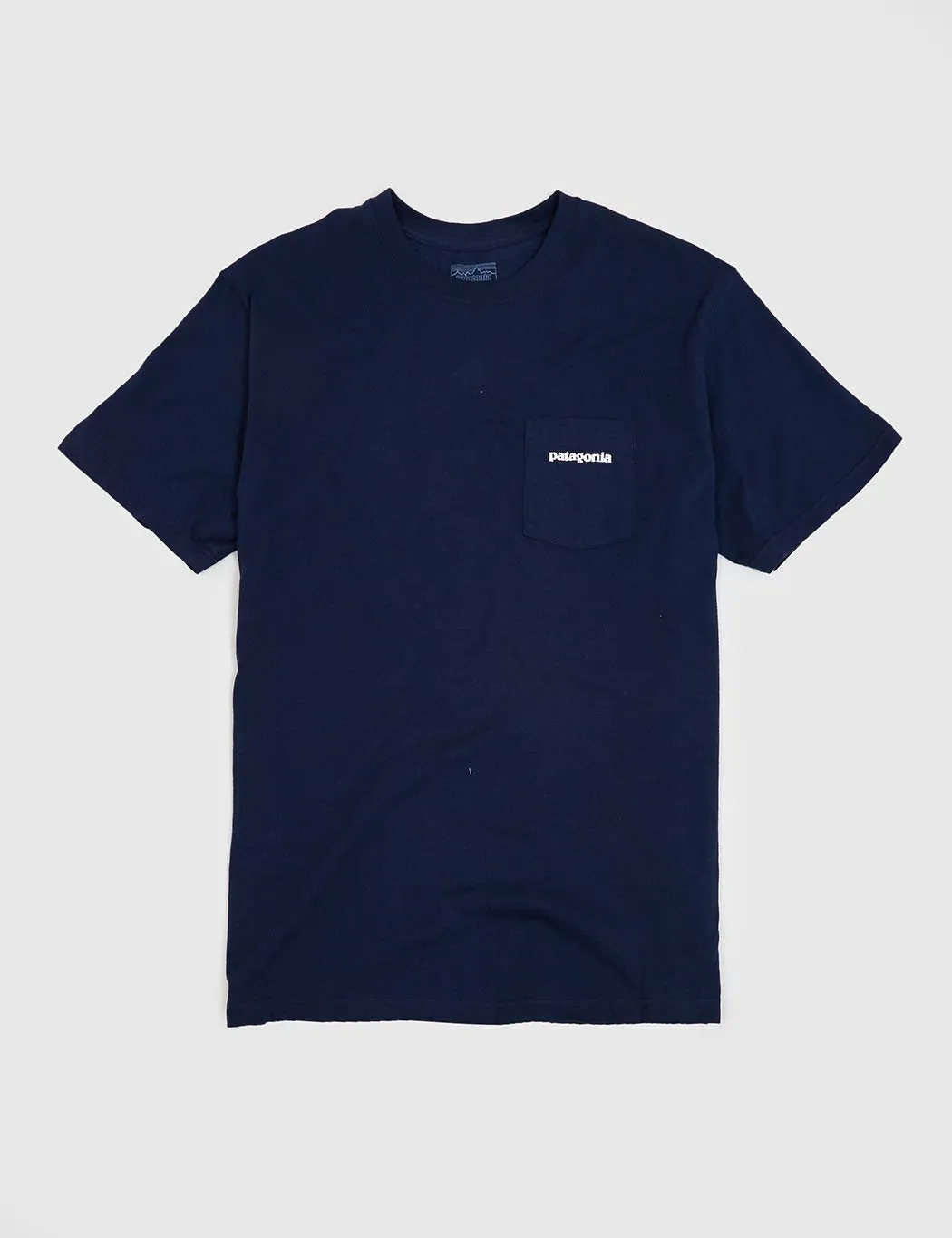 Patagonia P-6 Logo Pocket T-Shirt - Navy Blue