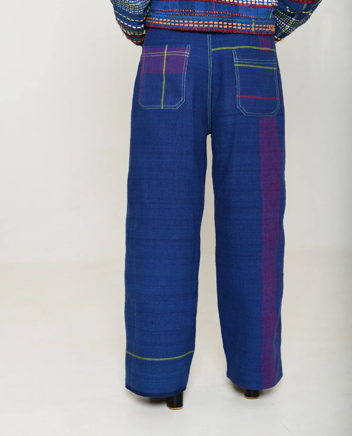 Recycled Blue Striped Cargo Pants