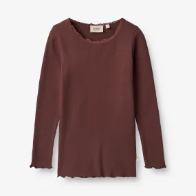 Rib T-Shirt Reese - aubergine