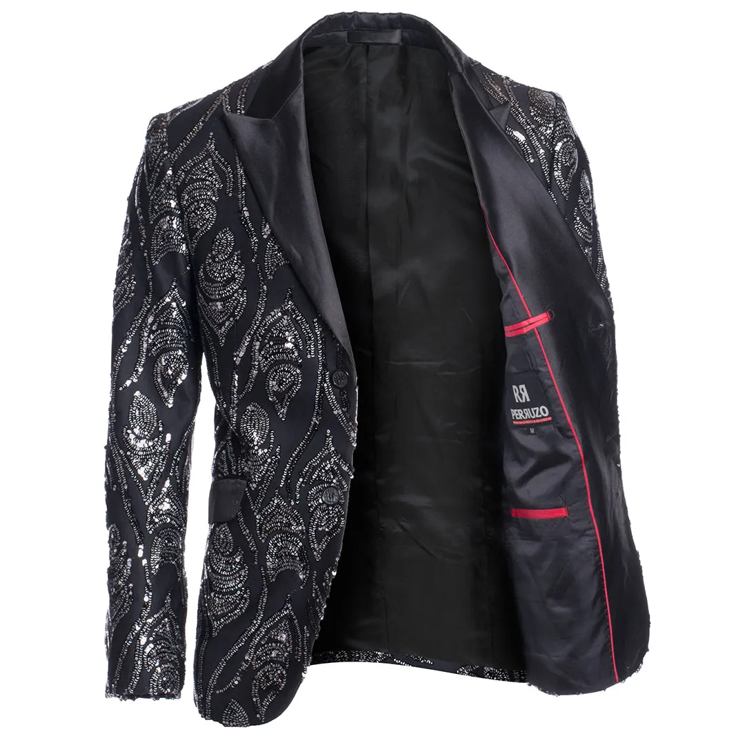 Sequin Blazer Silver/Black