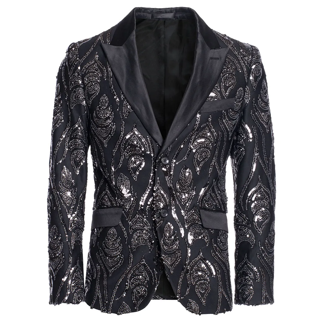 Sequin Blazer Silver/Black