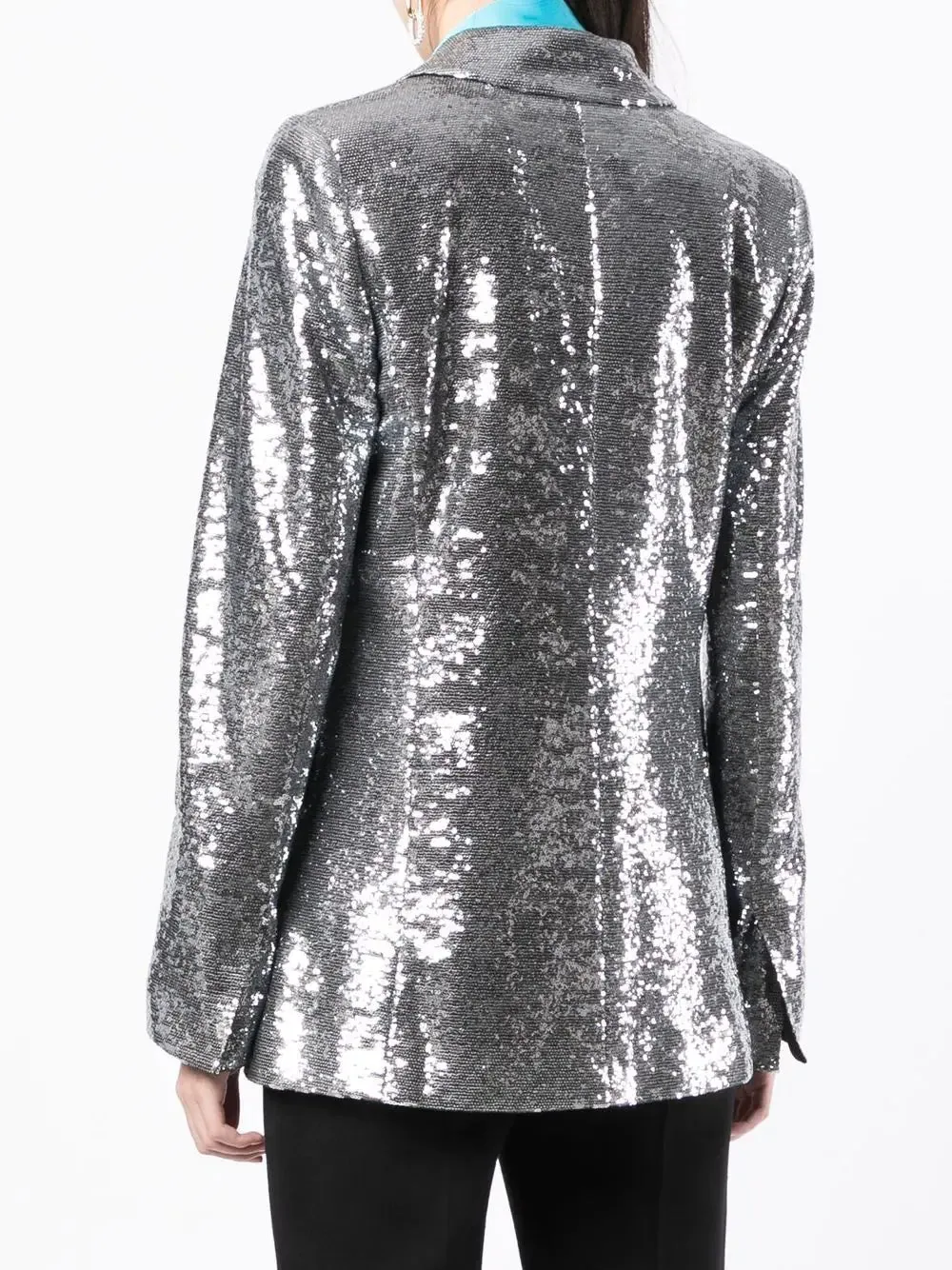 Silver Sequin-Embellished Blazer