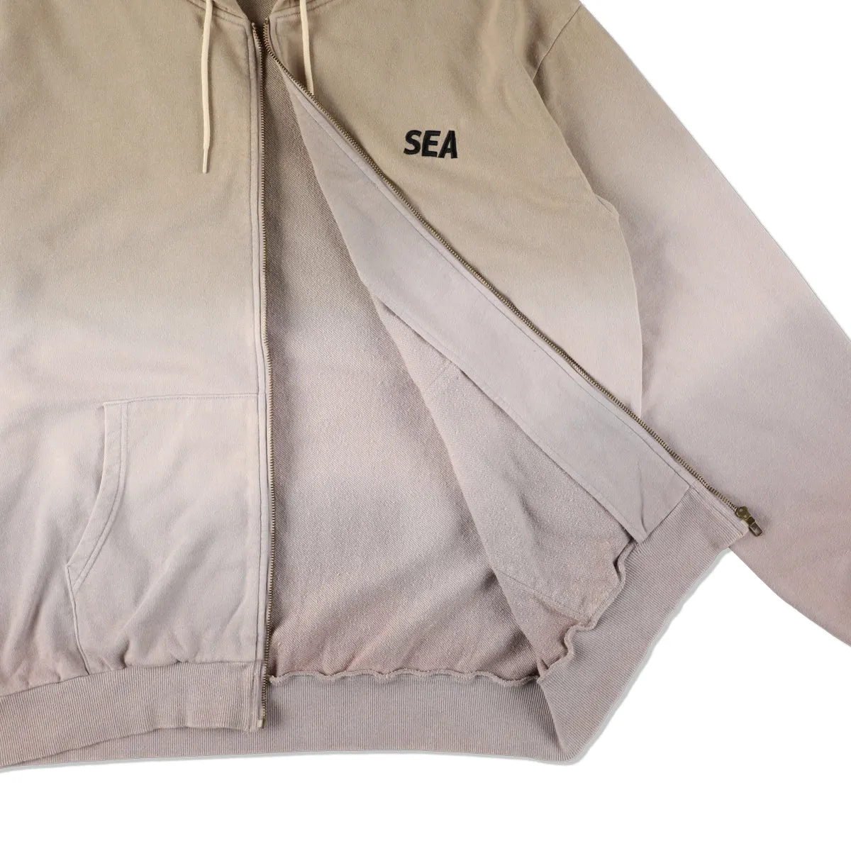 Step_Dye Zip-up Sweat shirt / SAND