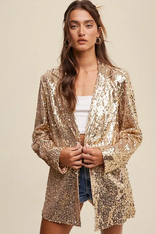 The Reno Blazer in Gold Sequin