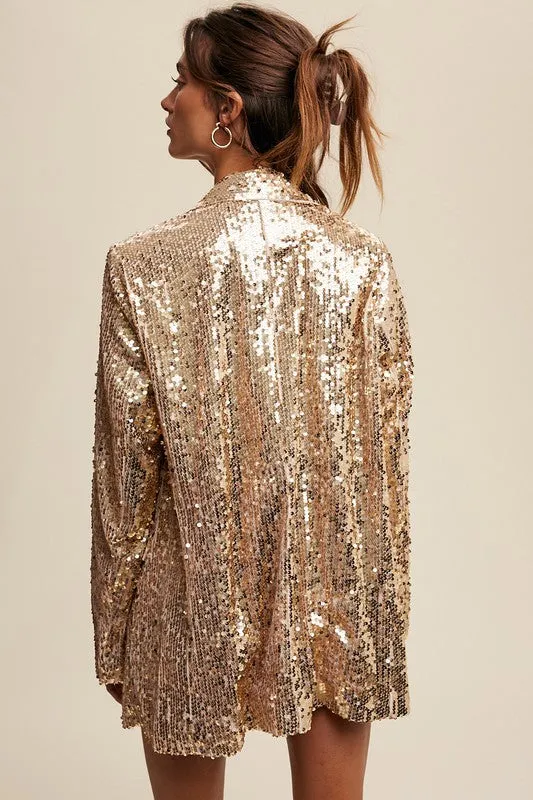 The Reno Blazer in Gold Sequin