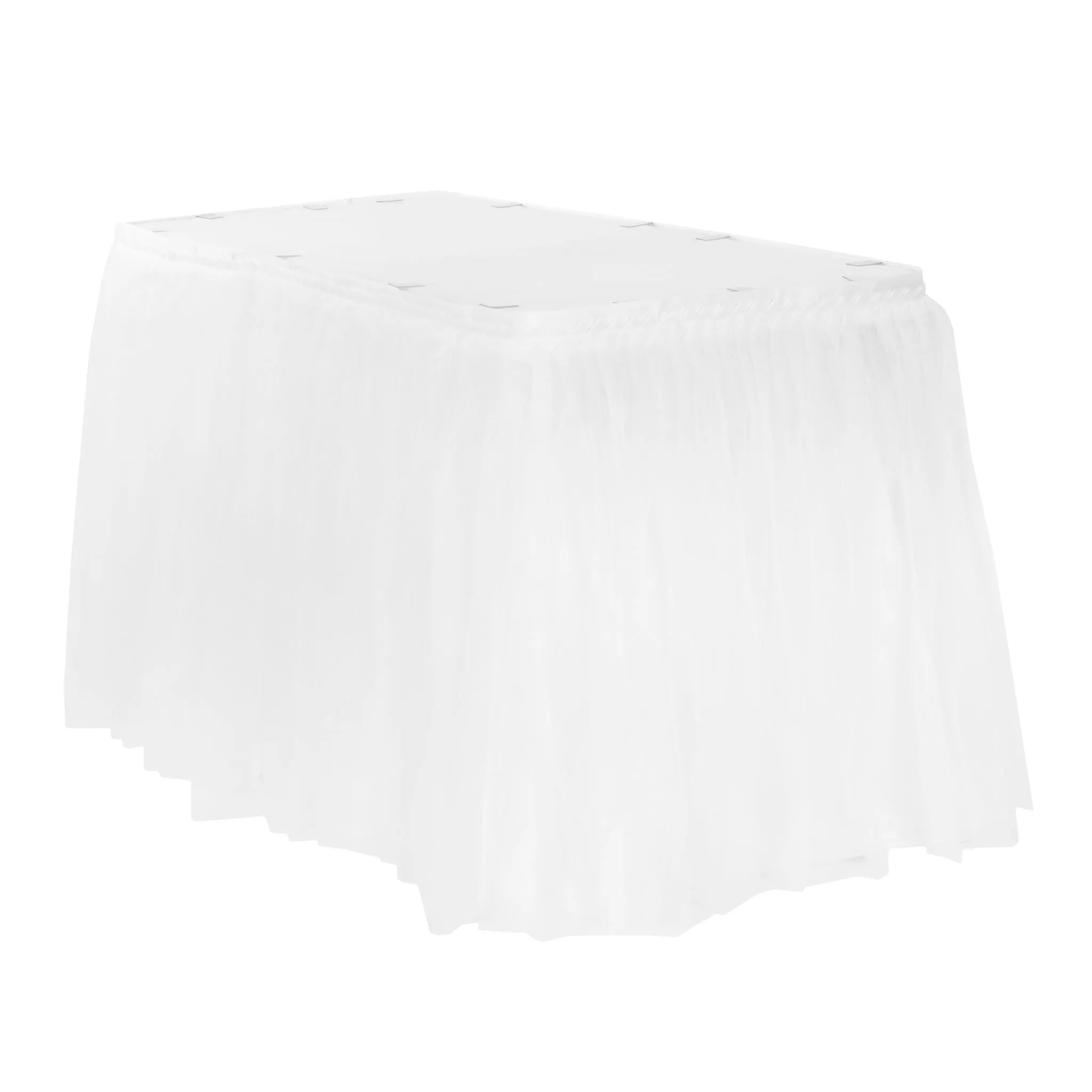 Tulle Tutu 14ft Table Skirt - White