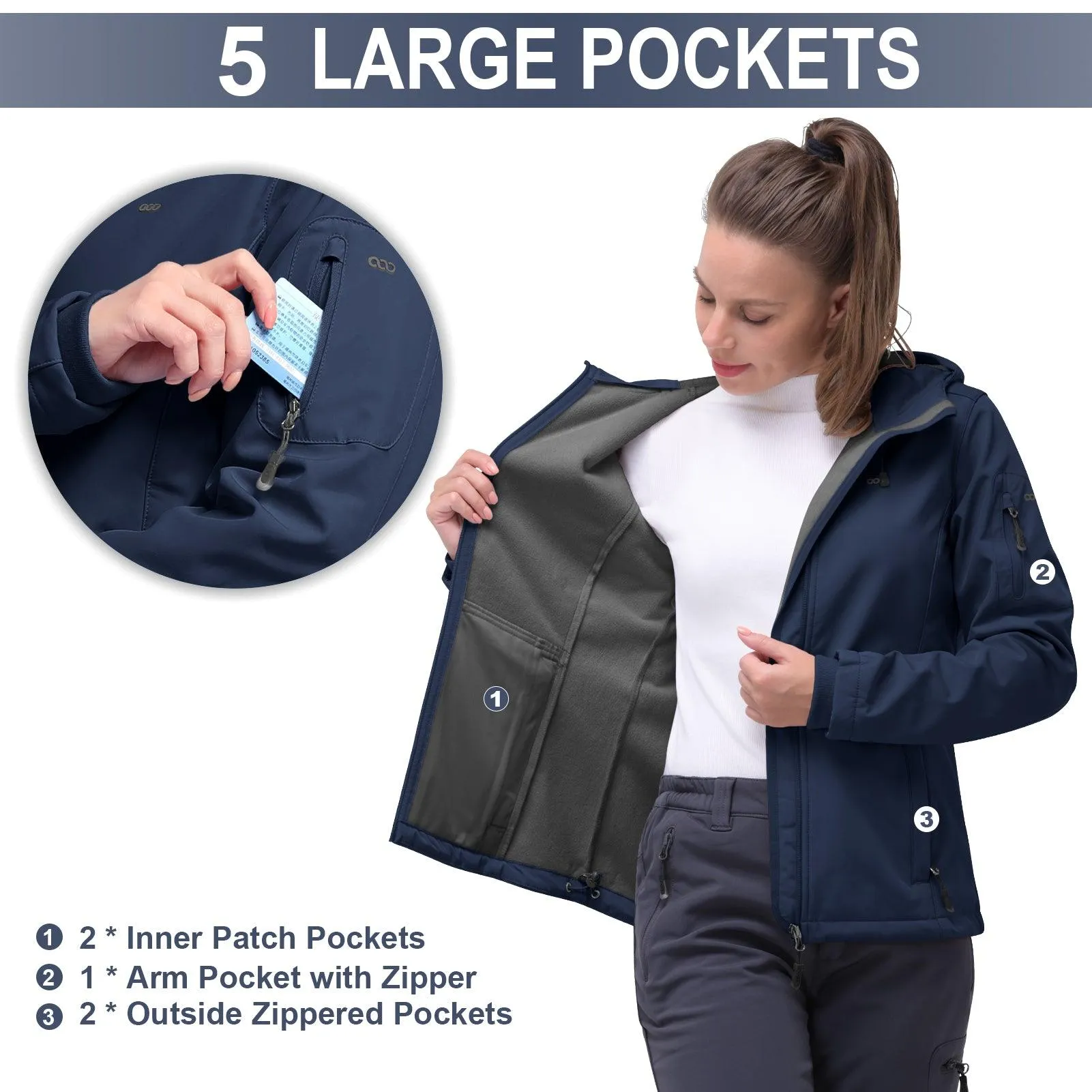 Women's Softshell Fleece Lined Jacket