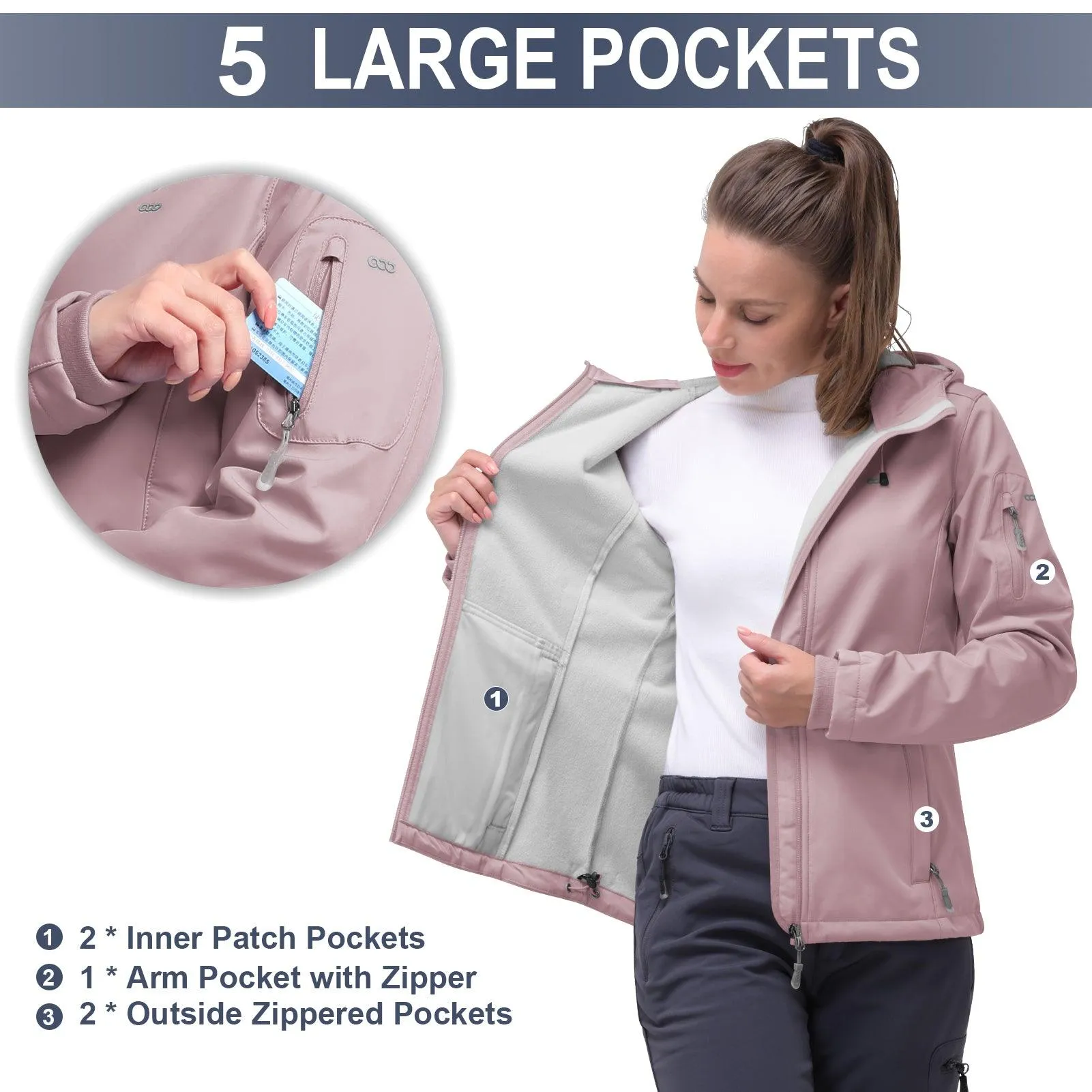 Women's Softshell Fleece Lined Jacket