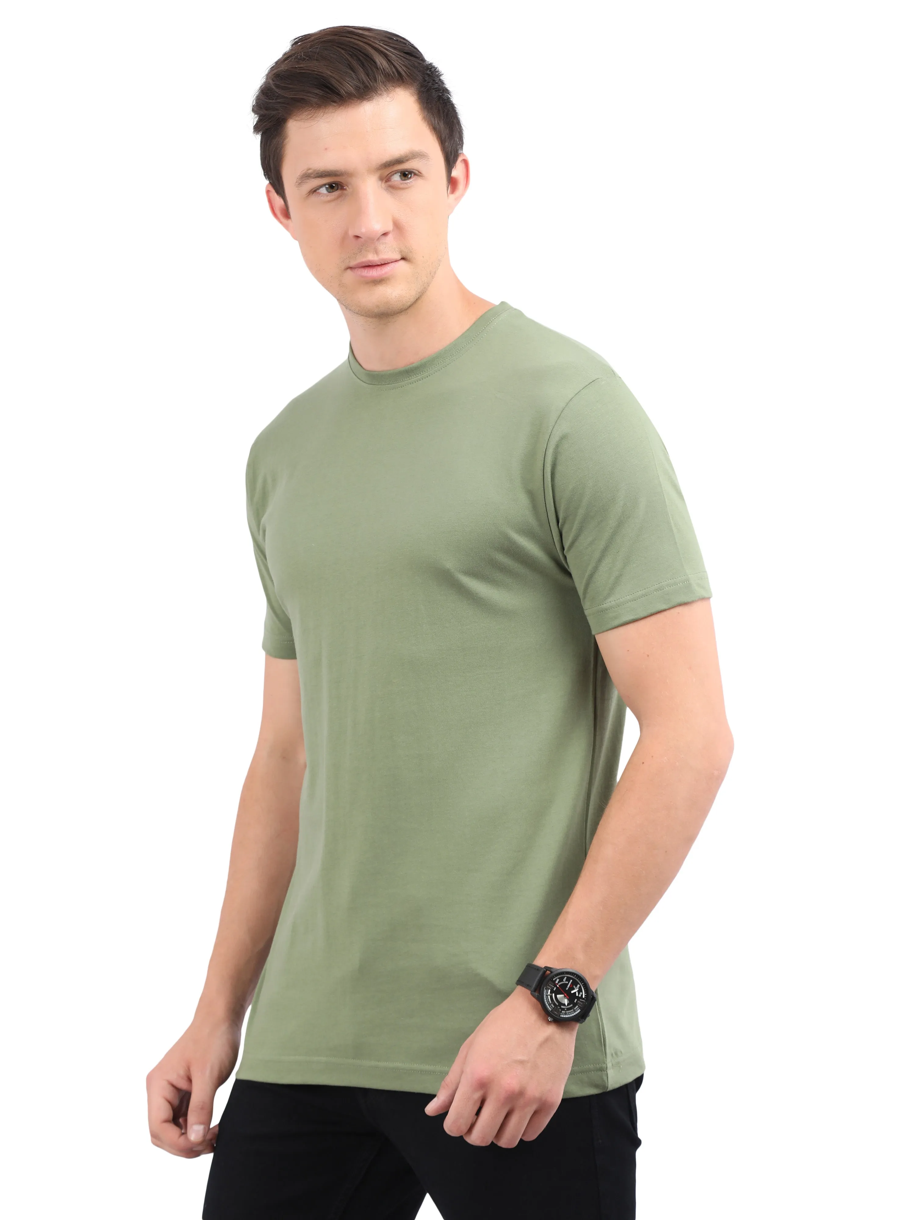 Woodwose Organic Clothing Men's Regular Fit Organic Cotton T-shirt - Olive Green